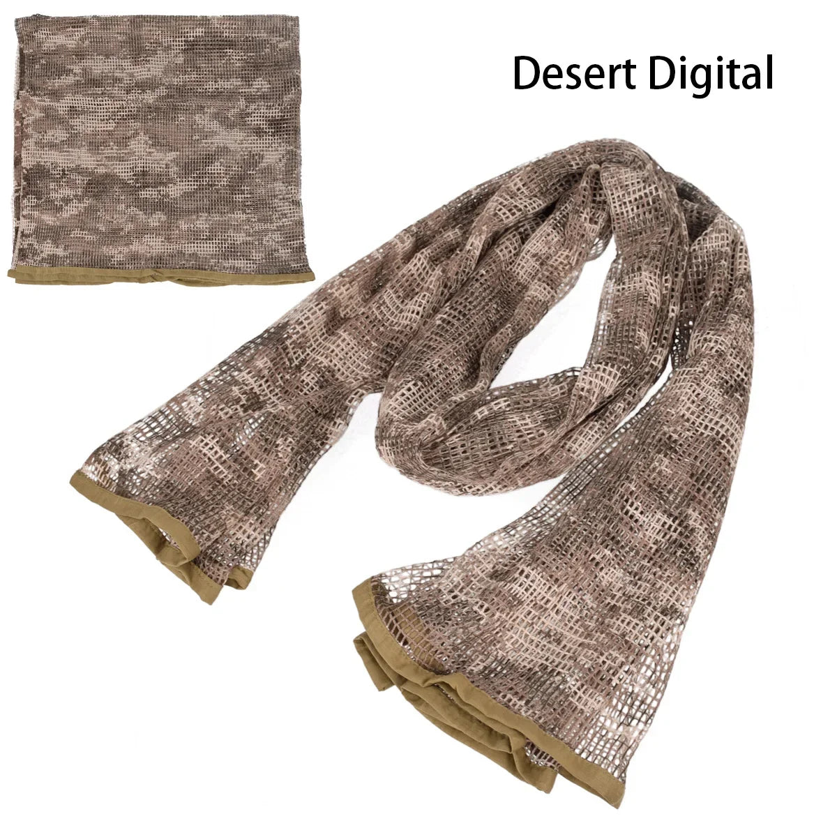 Chèche Tactique Camouflage Filet 190x90cm – Coton/Nylon, Multifonction | Airsoft, Chasse, Randonnée