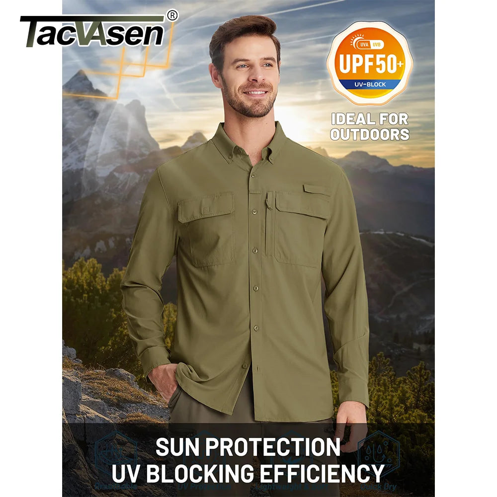 Chemise Tactique Homme TACVASEN ST144 – UPF 50+ Manches Longues | Séchage Rapide | Respirante | Multi-poches - BLACKBEARD OUTDOOR INDUSTRIES