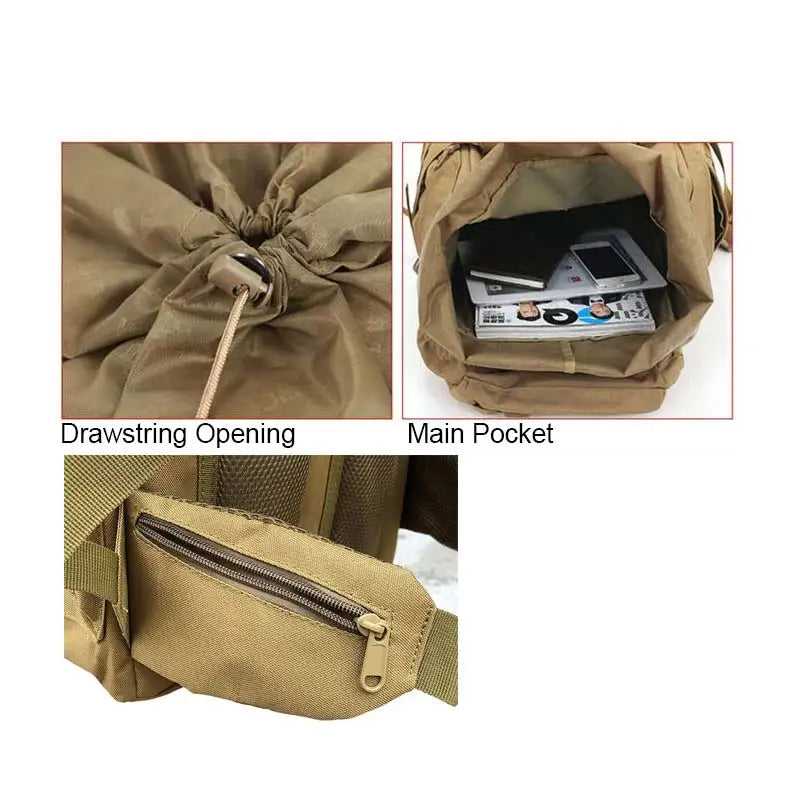 Sac à Dos Tactique Molle 60L – Grande Capacité, Imperméable, Camouflage - BLACKBEARD OUTDOOR INDUSTRIES