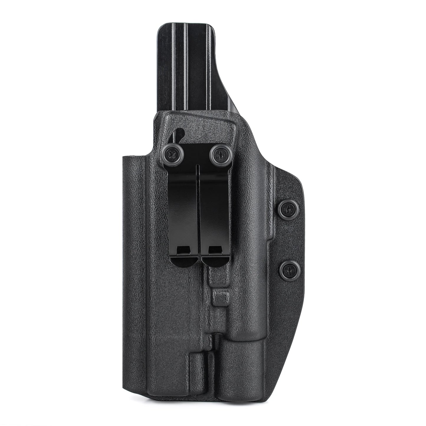 Holster IWB Kydex Glock 19 19X 23 25 32 44 45 + Olight Baldr Pro R – Port Dissimulé Ceinture, Rétention Réglable | Droitier & Gaucher - BLACKBEARD OUTDOOR INDUSTRIES
