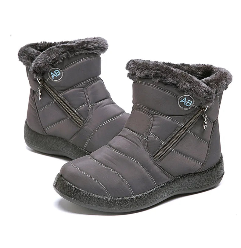 Bottines Hiver Femme Fourrées & Imperméables – Chaussures Chaudes à Talon Plat – Style Élégant & Confort – Neige / Froid - BLACKBEARD OUTDOOR INDUSTRIES