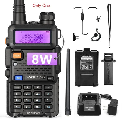 BAOFENG UV-5R 8W – Talkie-Walkie Double Bande VHF/UHF, 128 Canaux, Portée 10 km