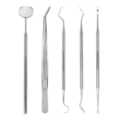 Kit Dentaire Inox – Détartreur, Miroir & Pince Bucco-Dentaire 5 ou 6 Pièces