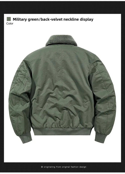 Men's Casual Thickened Cotton Jacket Removable Fur Collar Autumn Winter Warm Stand Collar Looseness Style Chinese Origin BLACKBEARD OUTDOOR INDUSTRIES