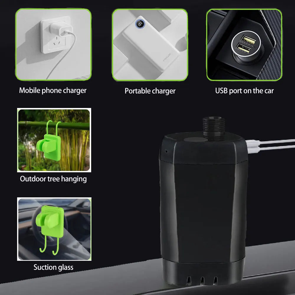 Douche de camping rechargeable 6 000 mAh – Écran et USB-C