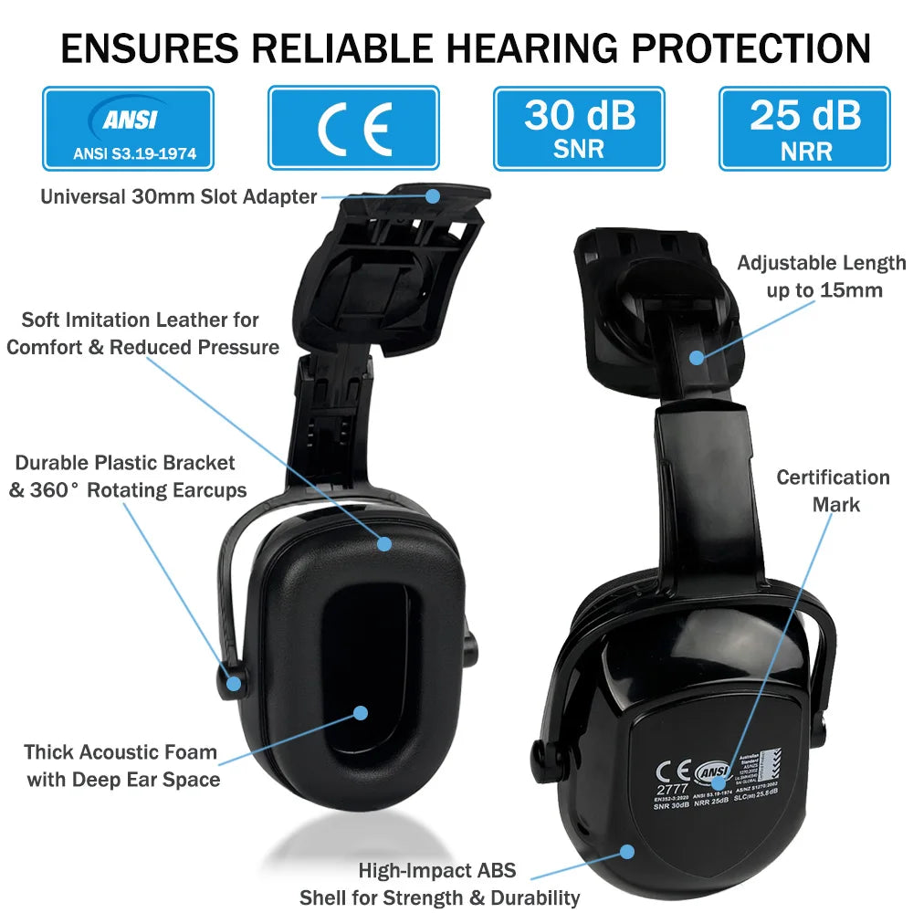 Casque de Sécurité ABS Pompier & Sauvetage — Visière, Cache-Oreilles CE/ANSI - BLACKBEARD OUTDOOR INDUSTRIES