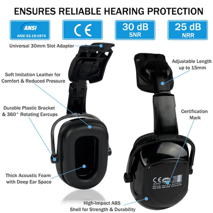 Casque de Sécurité ABS Pompier & Sauvetage — Visière, Cache-Oreilles CE/ANSI - BLACKBEARD OUTDOOR INDUSTRIES