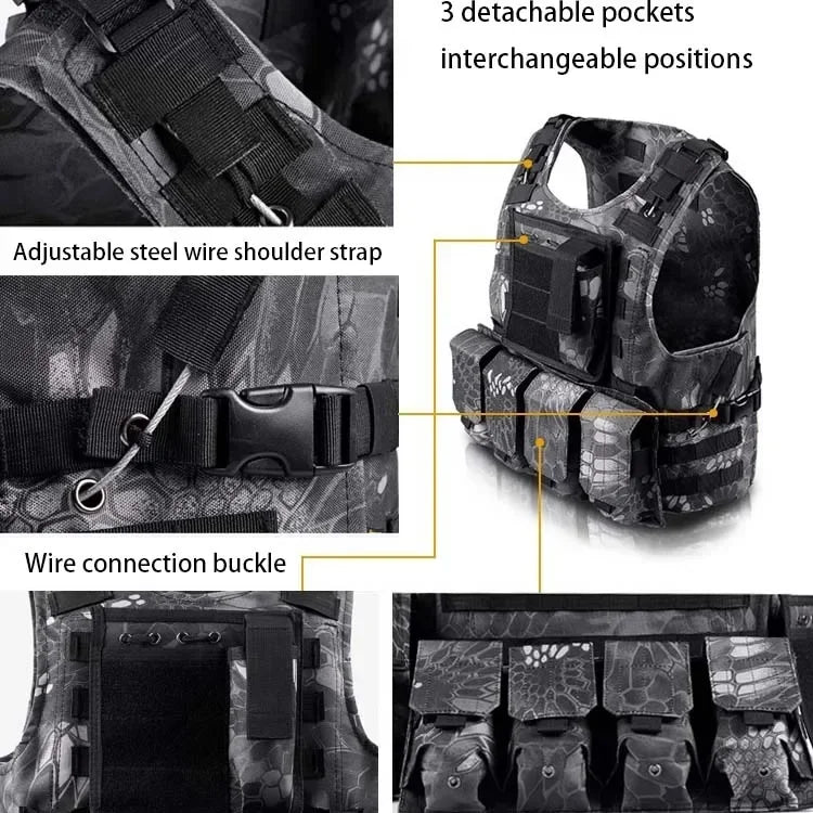 Gilet tactique AUKUPKEE MOLLE ajustable pour la sécurité, le combat, la chasse, et l'entraînement airsoft - BLACKBEARD OUTDOOR INDUSTRIES