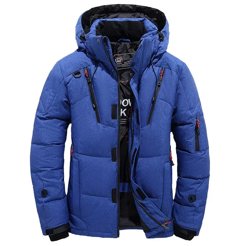 Doudoune homme en duvet de canard blanc, capuche amovible