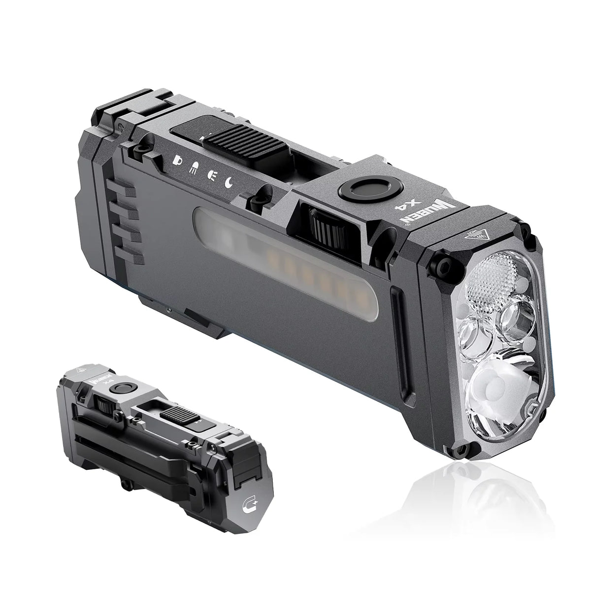 WUBEN X4 – Lampe Torche EDC Plate RGB, 1600 Lumens, Switch Tactique, Aimant & IP68 | Pocket Flashlight