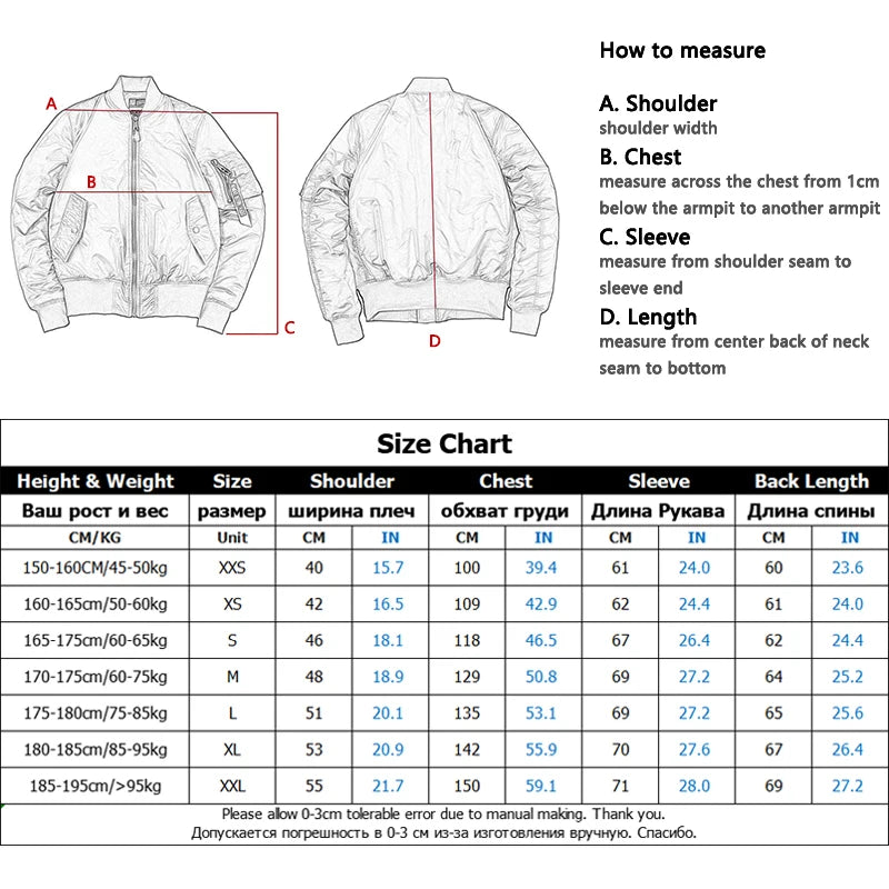 Veste Bomber MA-1 Militaire Homme | Imperméable et Chaude | Style Pilote / Armée de l'Air - BLACKBEARD OUTDOOR INDUSTRIES