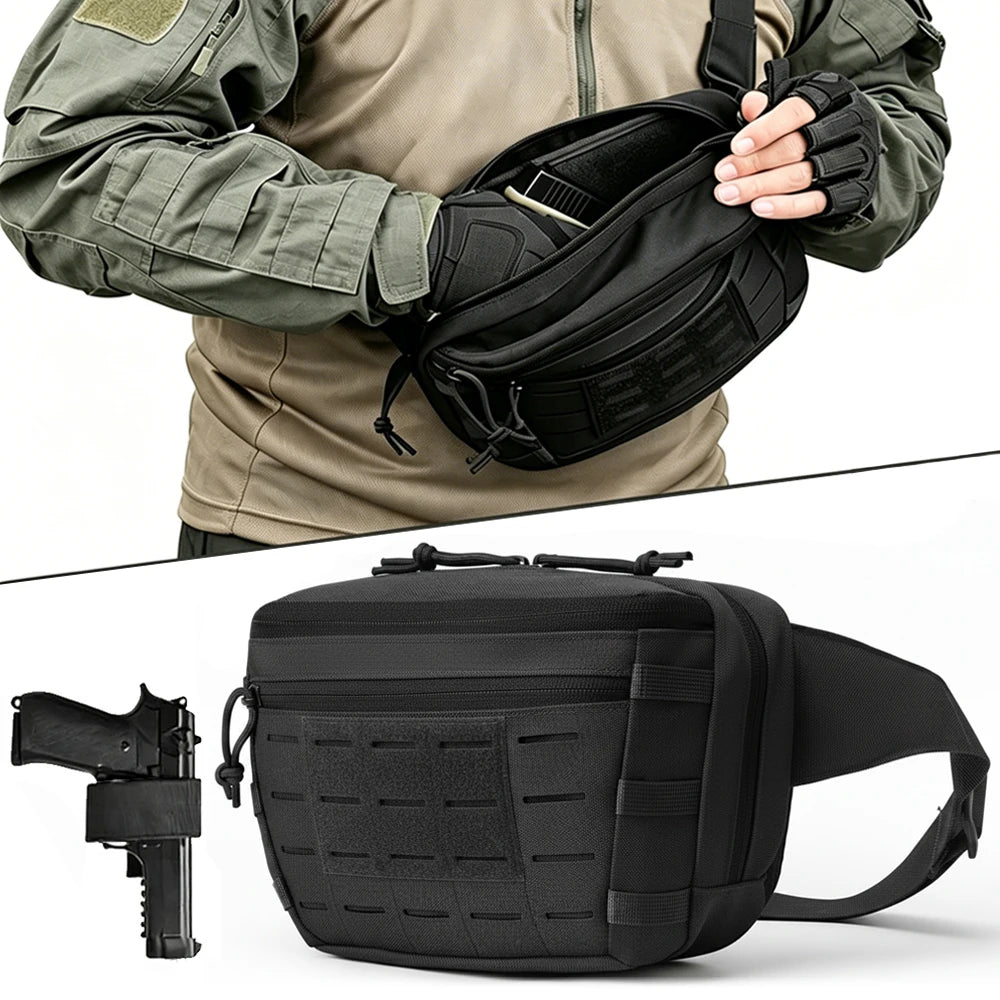 Sacoche banane tactique 6 L avec holster et MOLLE