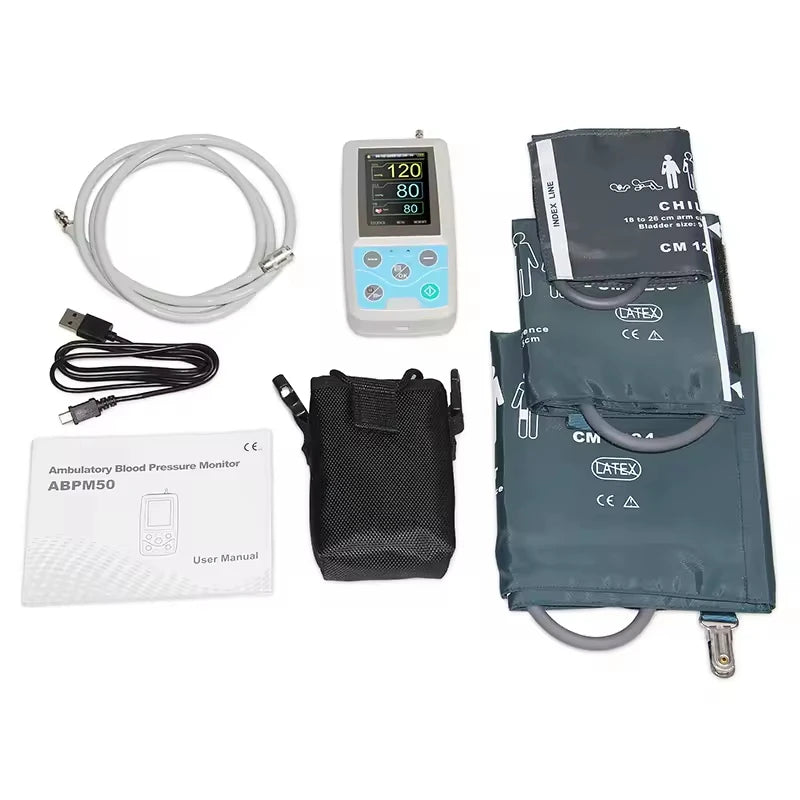 CONTEC ABPM50 – Moniteur de Pression Artérielle Ambulatoire 24H avec Logiciel PC