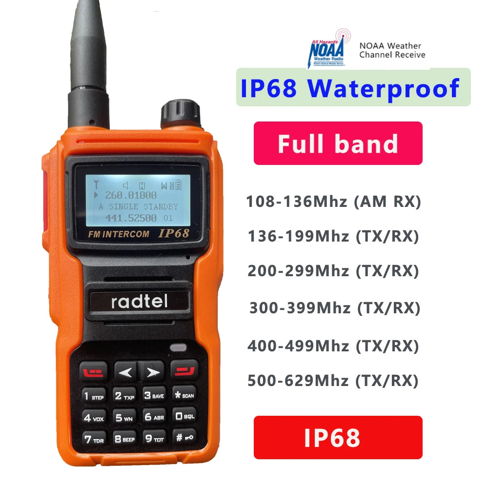 Talkie-Walkie Radtel IP68 – Radio Amateur Full Band 136-629 MHz, 199 Canaux, NOAA, Waterproof - BLACKBEARD OUTDOOR INDUSTRIES