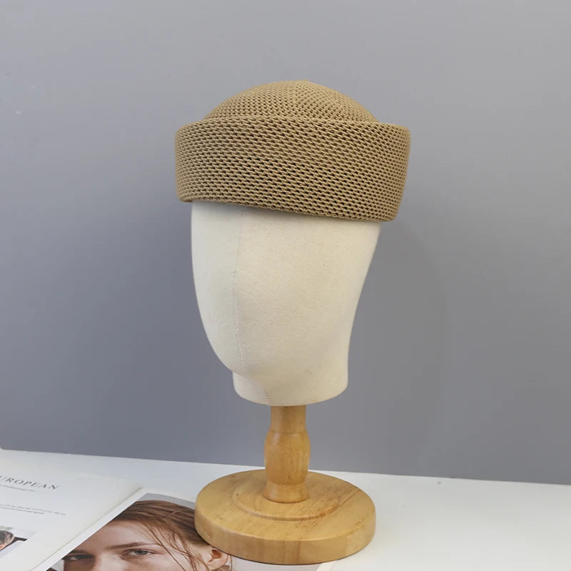 Béret femme été en maille ajourée