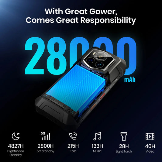 Smartphone Incassable Fossibot F107 Pro 28000mAh Vision Nocturne 5G - BLACKBEARD OUTDOOR INDUSTRIES