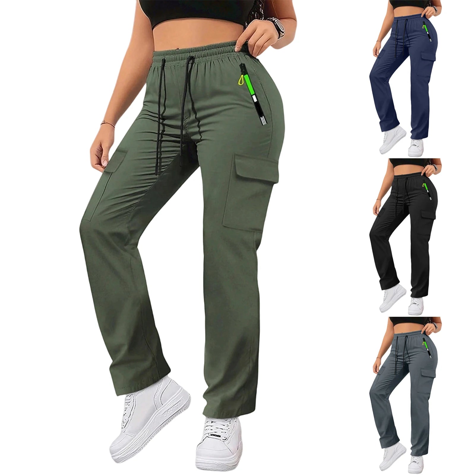 Pantalon Cargo Femme Taille Haute – Multi-Poches, Coupe Droite, Style Safari - BLACKBEARD OUTDOOR INDUSTRIES