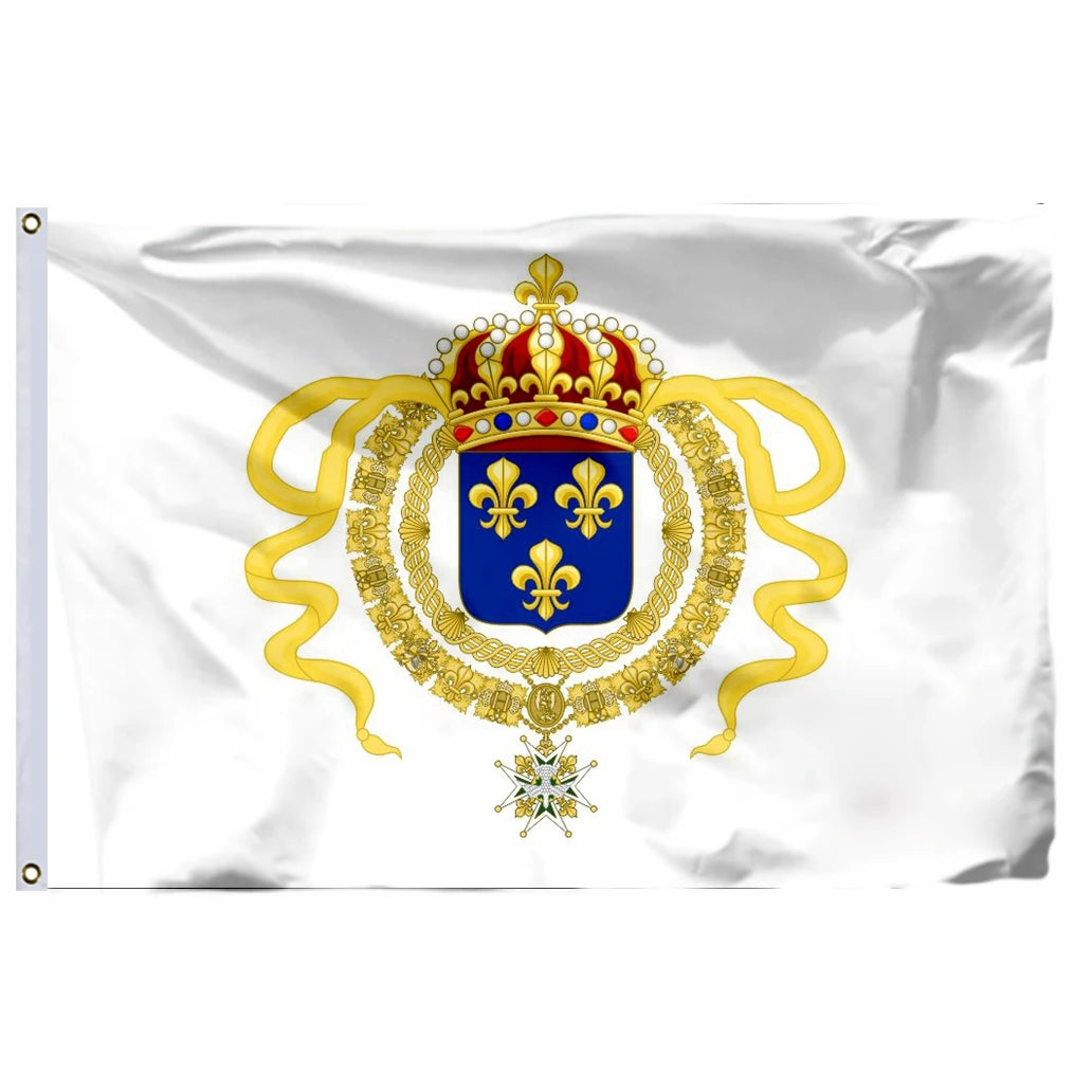 Drapeau France Royale – Bannière Napoléon III, Double Couture, Œillets Laiton
