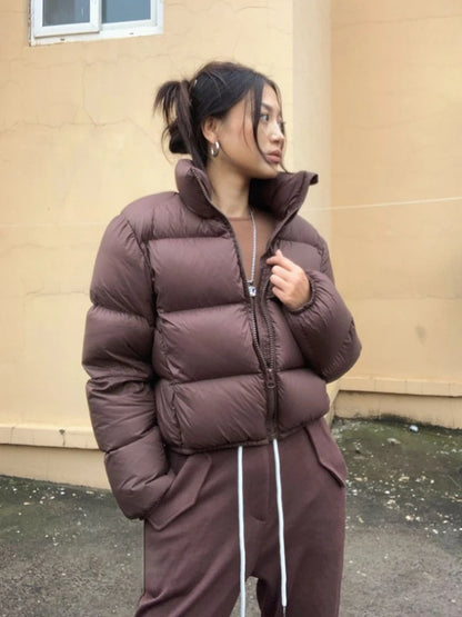 Doudoune courte crop femme, style Y2K