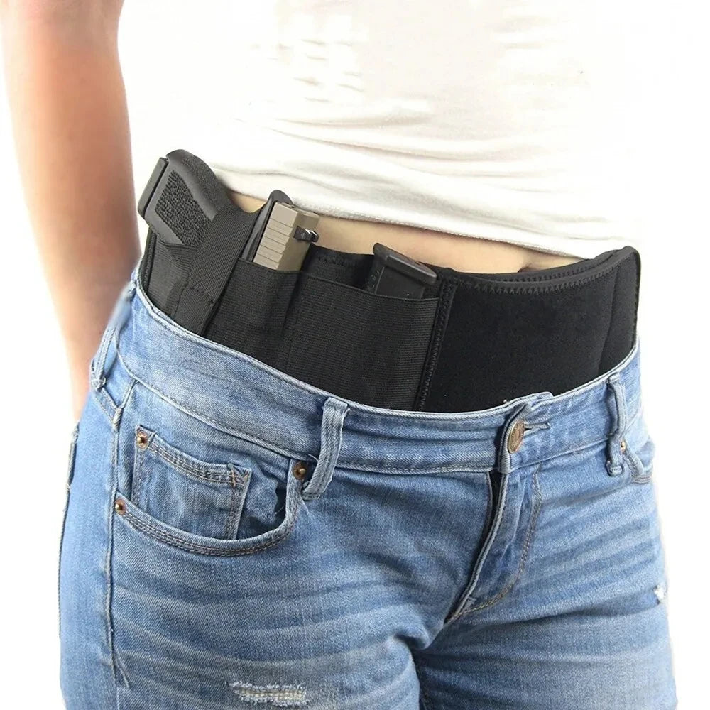 Holster Tactique Dissimulé Ceinture Ventre Canvas – Port Discret Unisexe – Chasse, Défense, Outdoor – 115 cm