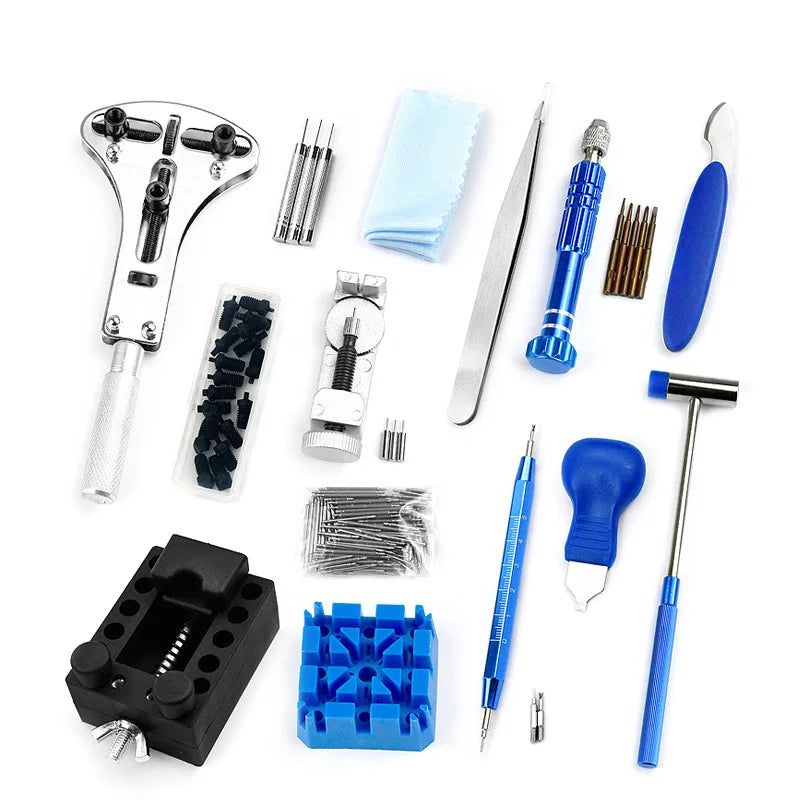 Kit de Réparation de Montres 185 Pièces - Outils Professionnels pour Remplacement de Batterie, Démontage de Maillons, Retrait du Fond de Boîtier, Outils à Barres et plus - BLACKBEARD OUTDOOR INDUSTRIES