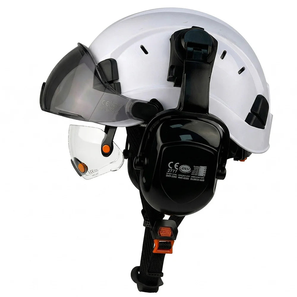 Casque de Sécurité ABS Pompier & Sauvetage — Visière, Cache-Oreilles CE/ANSI - BLACKBEARD OUTDOOR INDUSTRIES