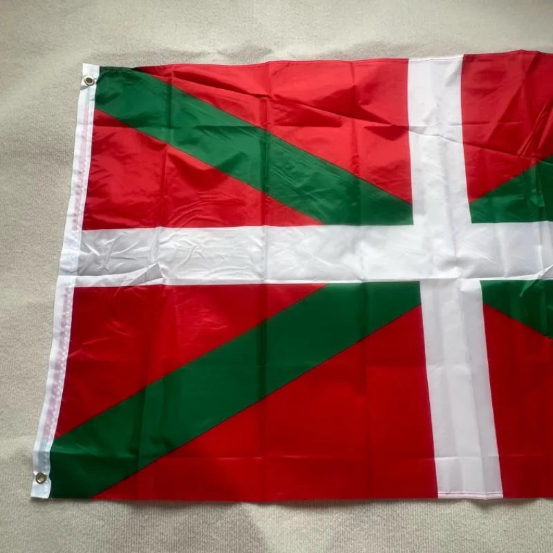 Drapeau du Pays Basque Euskal Herria 90x150 cm – Drapeau Double Face Imprimé en Polyester – Décoration de Maison – Drapeau National Espagnol (Ikurrina) BLACKBEARD OUTDOOR INDUSTRIES