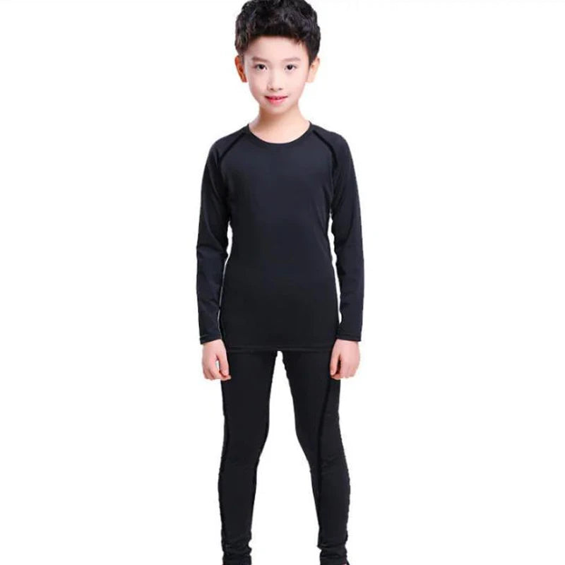 Tenue Sport Enfant Compression – Maillot Manches Longues Séchage Rapide