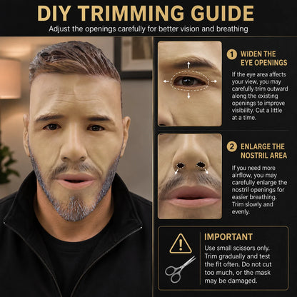 Masque intégral homme barbu en latex pour scène et vidéo