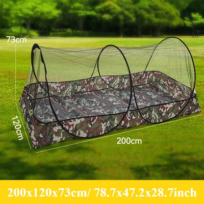 Moustiquaire de camping pliable à ouverture automatique – Fond camouflage