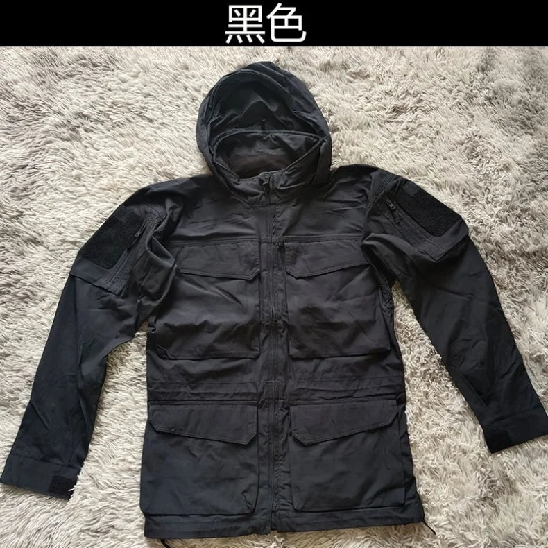 M2 Tactical Windbreaker Jacket – Veste de Travail Camouflée Imperméable à Capuche pour Randonnée, Sports et Activités en Extérieur BLACKBEARD OUTDOOR INDUSTRIES