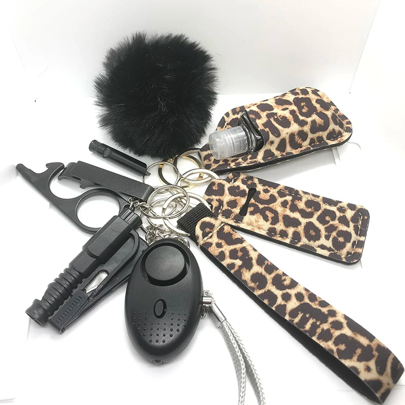 Kit porte-clés de sécurité femme 10 pièces avec dragonne