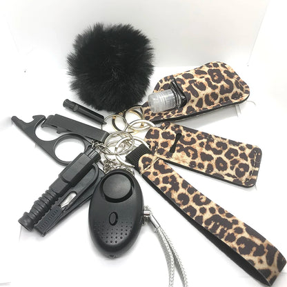 Kit porte-clés de sécurité femme 10 pièces avec dragonne
