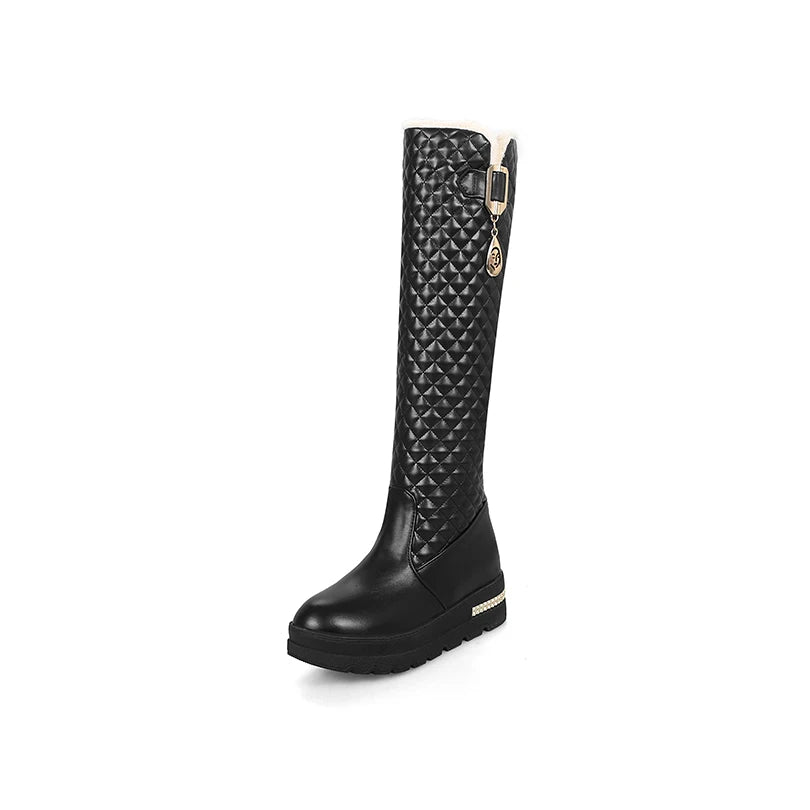 Bottes d’hiver femme montantes à motif damier ENMAYER 0811