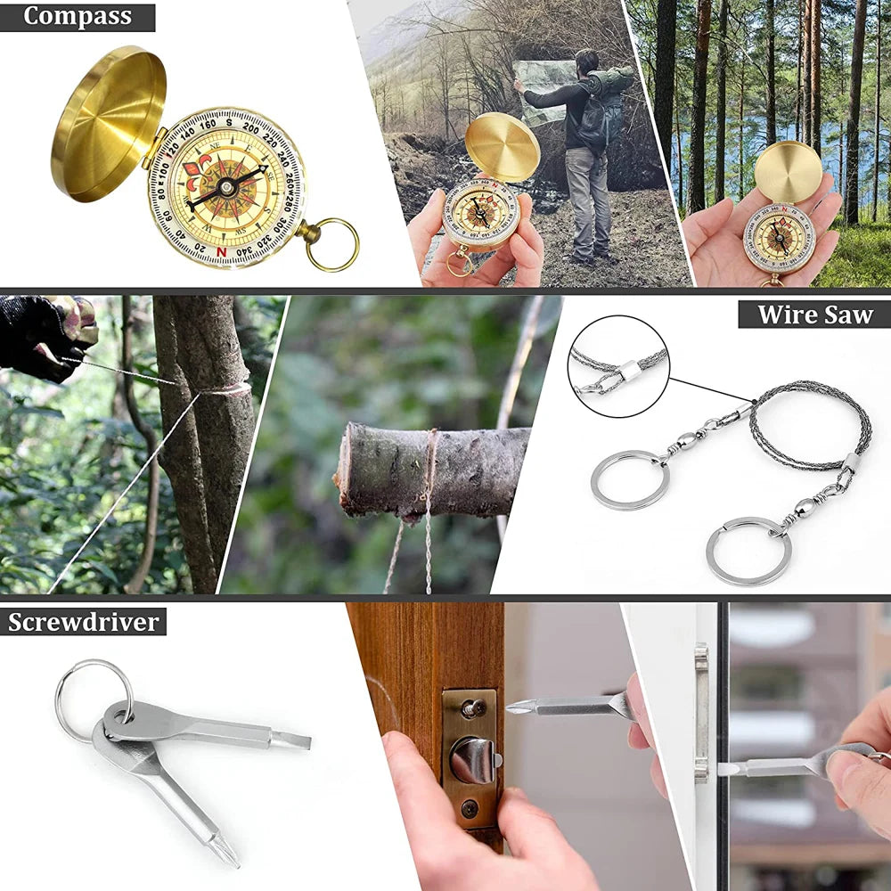 Kit de Survie Tactique – Pochette Oxford Camping, Randonnée, Premiers Secours & Urgence