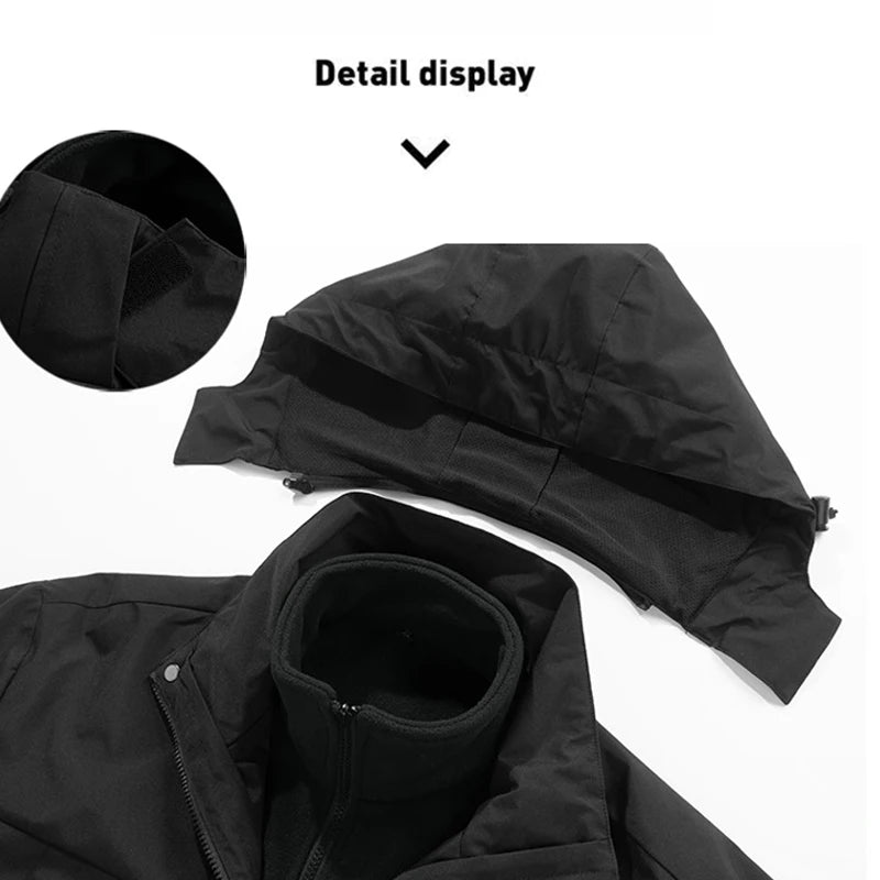 Veste 3 en 1 imperméable et coupe-vent avec couche chaude, homme et femme