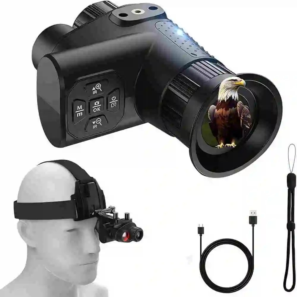 Monoculaire Vision Nocturne 4K IR 8x – Frontal, 36 MP, IP54, Infrarouge 850nm