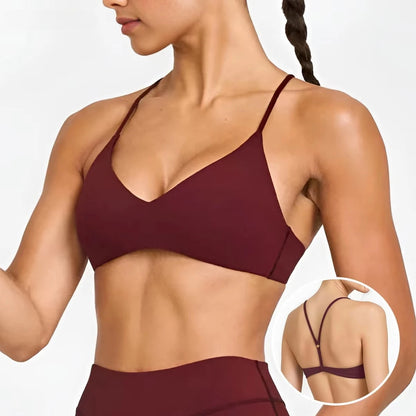 Brassière de Sport Femme – Yoga & Fitness, Nylon Respirant, Décolleté Racer Back