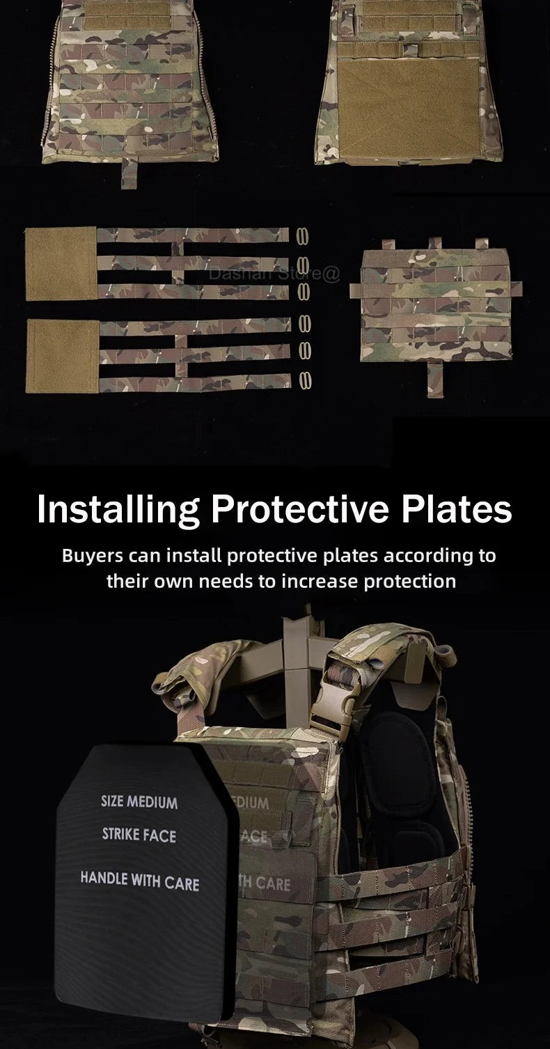 Gilet Tactique AVS MBAV Plate Carrier – Gilet Modulaire Adaptatif à Libération Rapide, Confortable, avec Système MOLLE – Airsoft, Entraînement, Chasse et Combat BLACKBEARD OUTDOOR INDUSTRIES