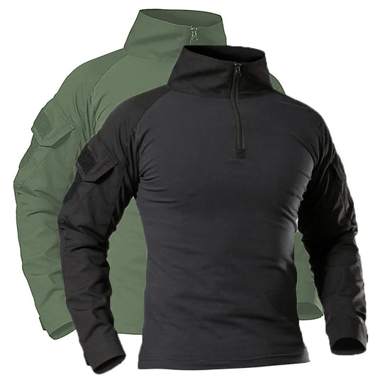 T-Shirt Tactique Militaire Manches Longues – Camouflage CP, Coton DRYTEC, Homme - BLACKBEARD OUTDOOR INDUSTRIES