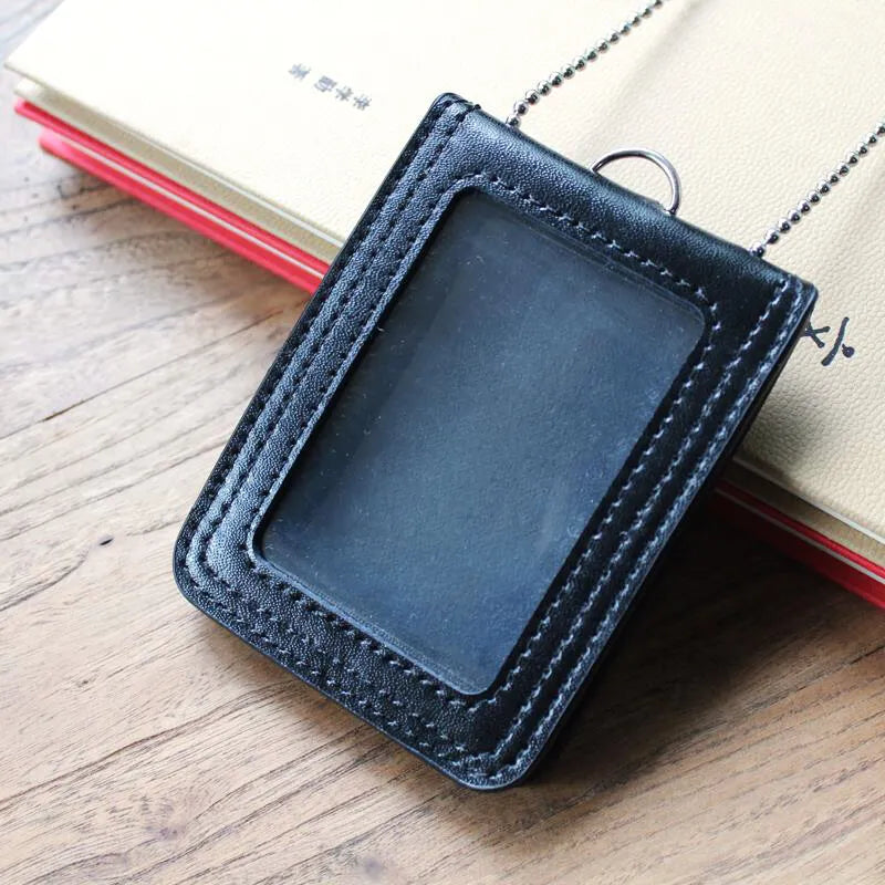Porte-Badge Cuir Véritable Police Militaire – Chaîne Inox ou Lanyard, Horizontal/Vertical - BLACKBEARD OUTDOOR INDUSTRIES