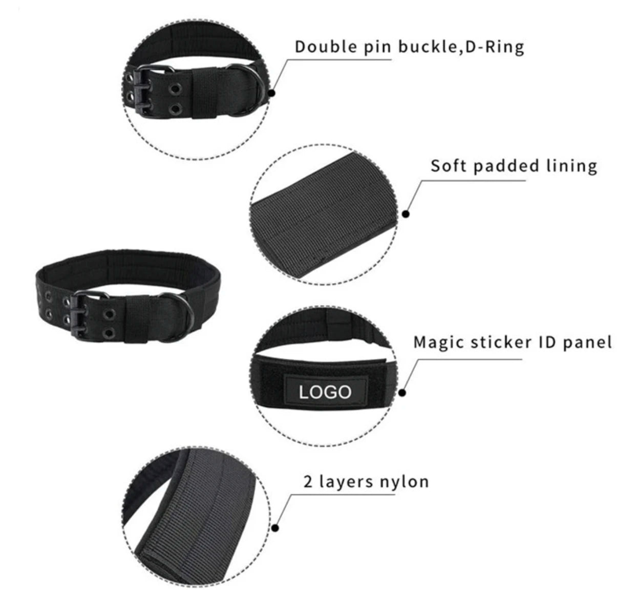 Collier Tactique Réglable pour Chien – Militaire, Entraînement & Sécurité | Nylon Résistant Ma boutique