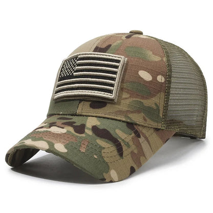 Casquette Baseball Drapeau Américain Brodé – Camouflage Respirante Unisexe | 14 Coloris - BLACKBEARD OUTDOOR INDUSTRIES