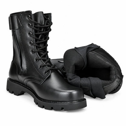 Bottines Tactiques Militaires Homme - Imperméables, Cuir Fendu Hiver