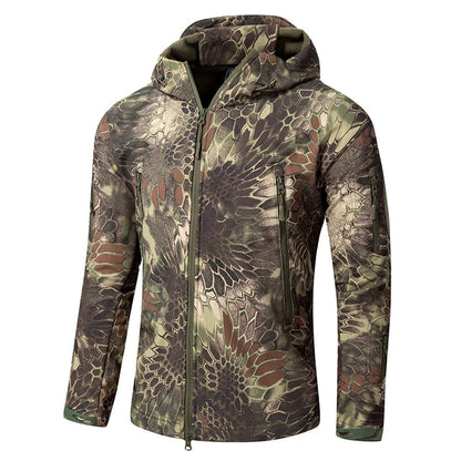 Outdoor TAD Men Military Tactical Hiking Jacket Lurker Shark Skin Softshell Outdoor Hunting Coat Hooded Multicam Camo Outerwear BLACKBEARD OUTDOOR INDUSTRIES