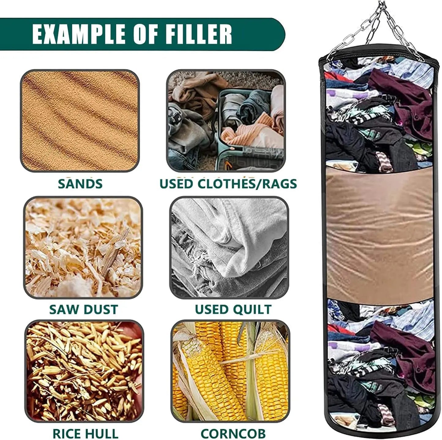 Sac de Boxe Creux en Tissu Oxford - Set pour Adultes et Jeunes BLACKBEARD OUTDOOR INDUSTRIES