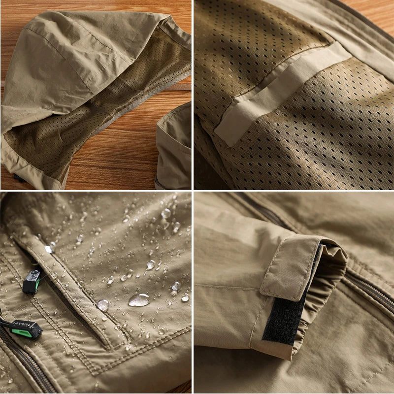 Veste Homme de Randonnée Étanche DIMUSI Coupe-Vent Respirant - BLACKBEARD OUTDOOR INDUSTRIES