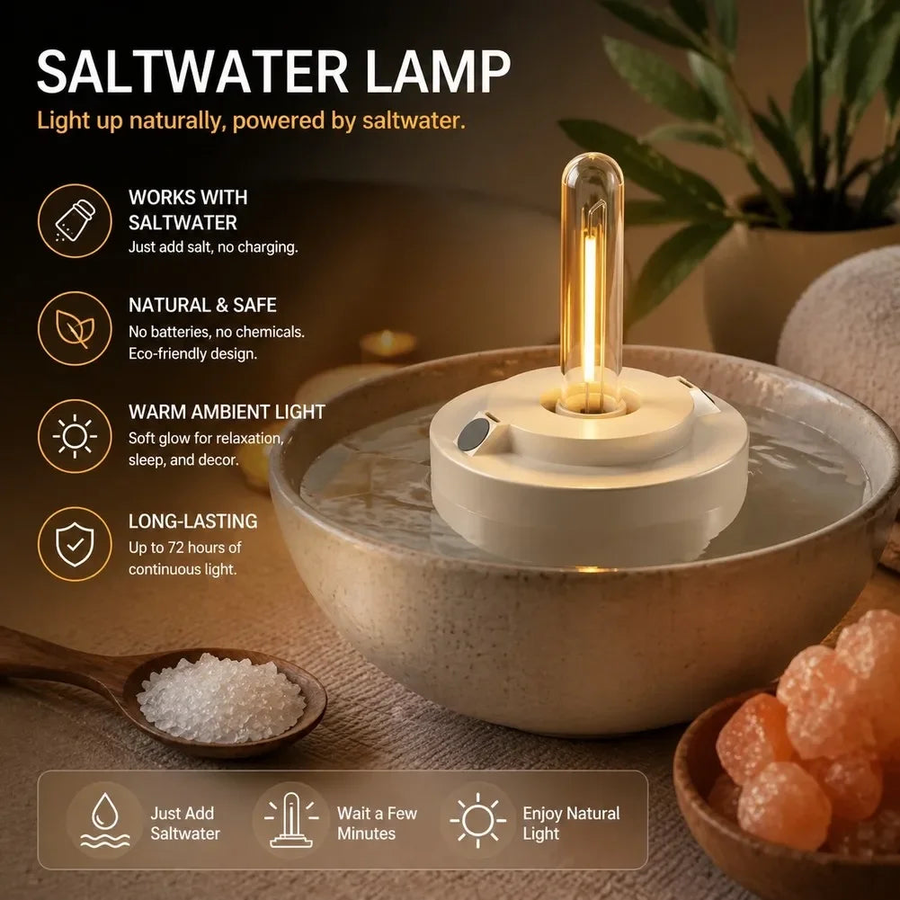 Lampe à eau salée LED 80 lumens – Camping et éclairage de secours