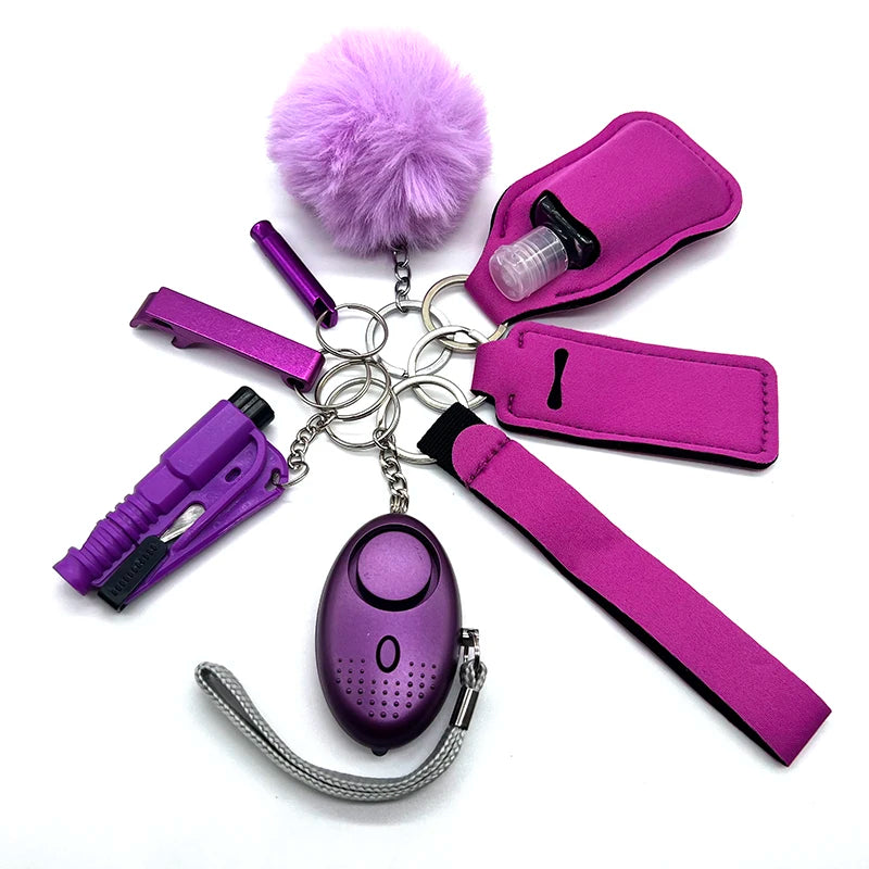 Porte-Clés de Défense Personnelle pour Femme – Alarme Intégrée, Boucle O, Multicolore