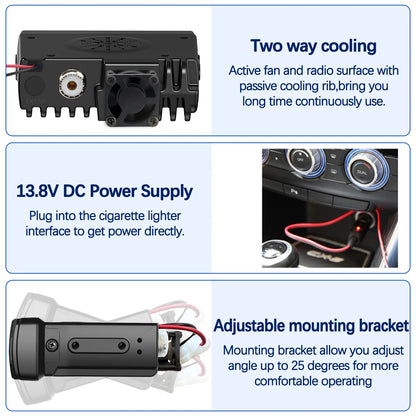 ABBREE AR-318 / AR-218 – Radio Mobile Portable VHF/UHF Double Bande 25W 128 Canaux - BLACKBEARD OUTDOOR INDUSTRIES